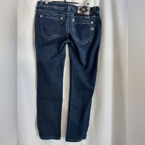 Miss Me Dark Blue Denim Cropped Jeans